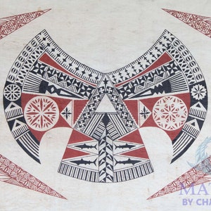 Polynesian Wall Art Decor, Fijian Tapa Cloth Painting Printable File, South Pacific Art Print, Fijian Style Art Print. image 1