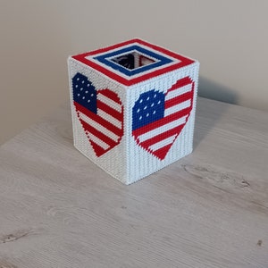 Flag Heart Tissue Box