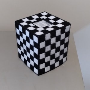 Black/White Gingham Tissue Box