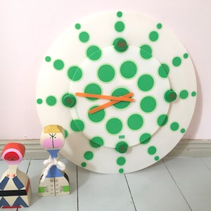 Original vintage very rare XL 80s wall clock I Koziol I Memphis Sottsass Postmodern