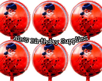 6 Pc Miraculous Ladybug Balloons Party Birthday Supplies