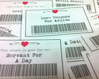 Love Coupons, 39 Printable Coupons, Modern Valentines, February Printable, Gift For Him, Gift For Her, Fun Love Gift, Coupon Diy, Love You