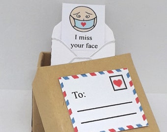 I Miss your Face, Tiny Card, For Boyfriend, Girlfriend, Husband, Wife, Quarantine, Social Distancing, Couple, Anniversary Card, Quarantined