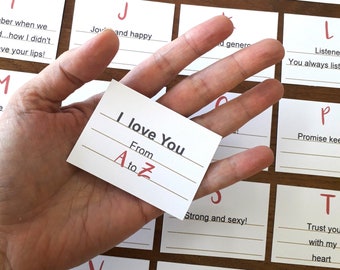 I Love You Card, A to Z, Digital Template , Editable I Love You Card, A to Z, Digital Template , Editable