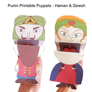 11 Printable Purim Puppets Instant Download Purim Download Mouth