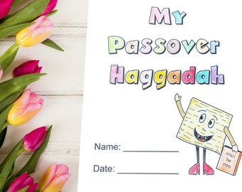 Printable Passover Haggadah For Kids, 25 Pages, Instant Download PDF, Passover Activities, Seder Activities,  Jewish gift, Hebrew School