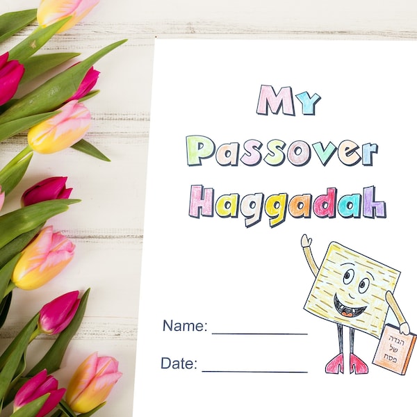 Printable Passover Haggadah For Kids, 25 Pages, Instant Download PDF, Passover Activities, Seder Activities,  Jewish gift, Hebrew School