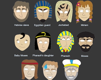 11 Printable Passover Masks,  Instant Download, Passover Download, Paper Toys, Passover Gift For Kids, Passover DIY, Jewish Activity