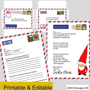 Personalized Letter To Santa and a Letter From Santa, Editable, and Printable, Christmas Gifts, Christmas Present, Custom Santa Letter