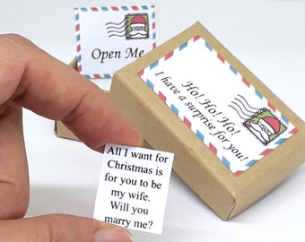 Kerstvoorstel ringdoos, Marry Me ringdoos, verlovingsringdoos, alternatieve ringdoos, kerstverloving, wil je met me trouwen, uniek