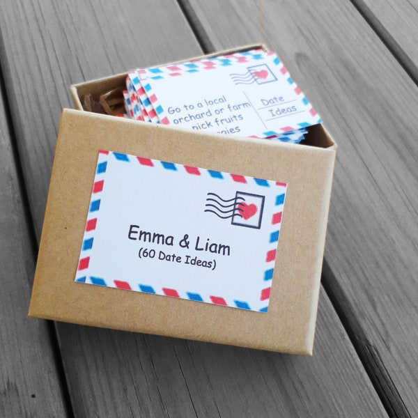 60 datum-nachtkaarten, gepersonaliseerd cadeau, datum-nachtdoos, papieren verjaardag, cadeau voor hem, cadeau voor haar, verjaardagscadeau, huwelijkscadeau