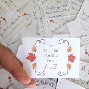 Estoy agradecido por ti de la A a la Z, Tarjetas imprimibles, Tarjetas de agradecimiento para novio, novia, esposo, esposa, descarga digital, 1er aniversario