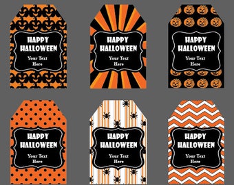 18 Halloween Tags, Instant Download, Thank you Tags, Thank you labels, Party Favors, Printable Party, DIY Halloween, Halloween Treat tags