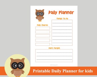 kids daily planner etsy