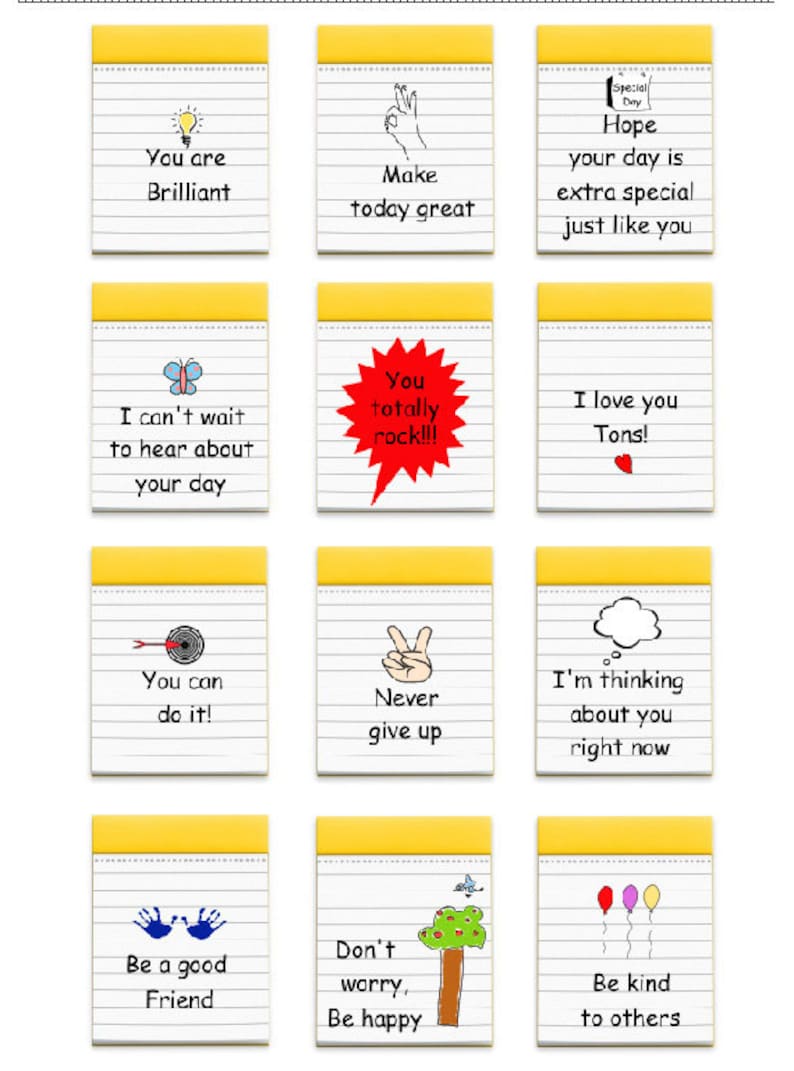 Back to school: printable lunch box notes
Cute 36 cards 0- instant download