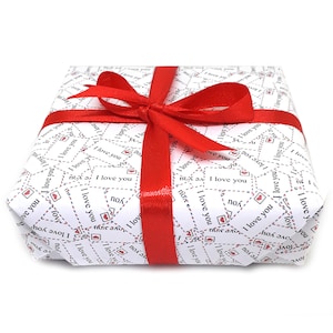 Druckbares Geschenkpapier, I love you Postkarte, Geschenkverpackung für Mann, Frau, Freundin, Freund, Mutter, Vater, Sohn, Tochter, Jahrestag
