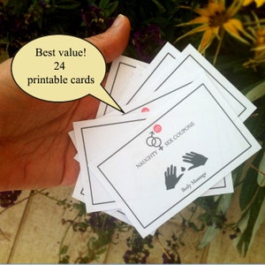 Imprimible 24 Cupones Sexuales, Descarga Instantánea, Tarjetas Traviesas, Cupones Eróticos, Regalo Sexy de San Valentín, San Valentín Imprimible, Aniversario de Papel