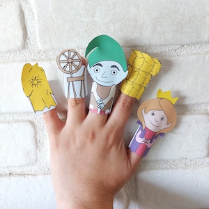 Rumpelstiltskin Printable Finger Puppets Activity, Cut and create Rumpelstiltskin Story For Kids, Printable Puppets, Kindergarten, Preschool