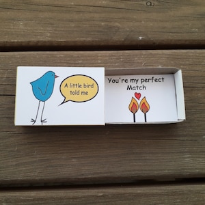 Mi pareja perfecta, tarjeta de amor para él, tarjeta de felicitación especial, tarjeta Matchbox, tarjeta de aniversario, tarjeta romántica para ella, tarjeta de amor, aniversario
