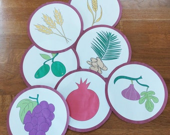 Sieben Arten Lernkreise, druckbare jüdische lehrreiche Anleitung für Kinder, Hebräisch Aktivitäten, Montessori Stil, Instant Download