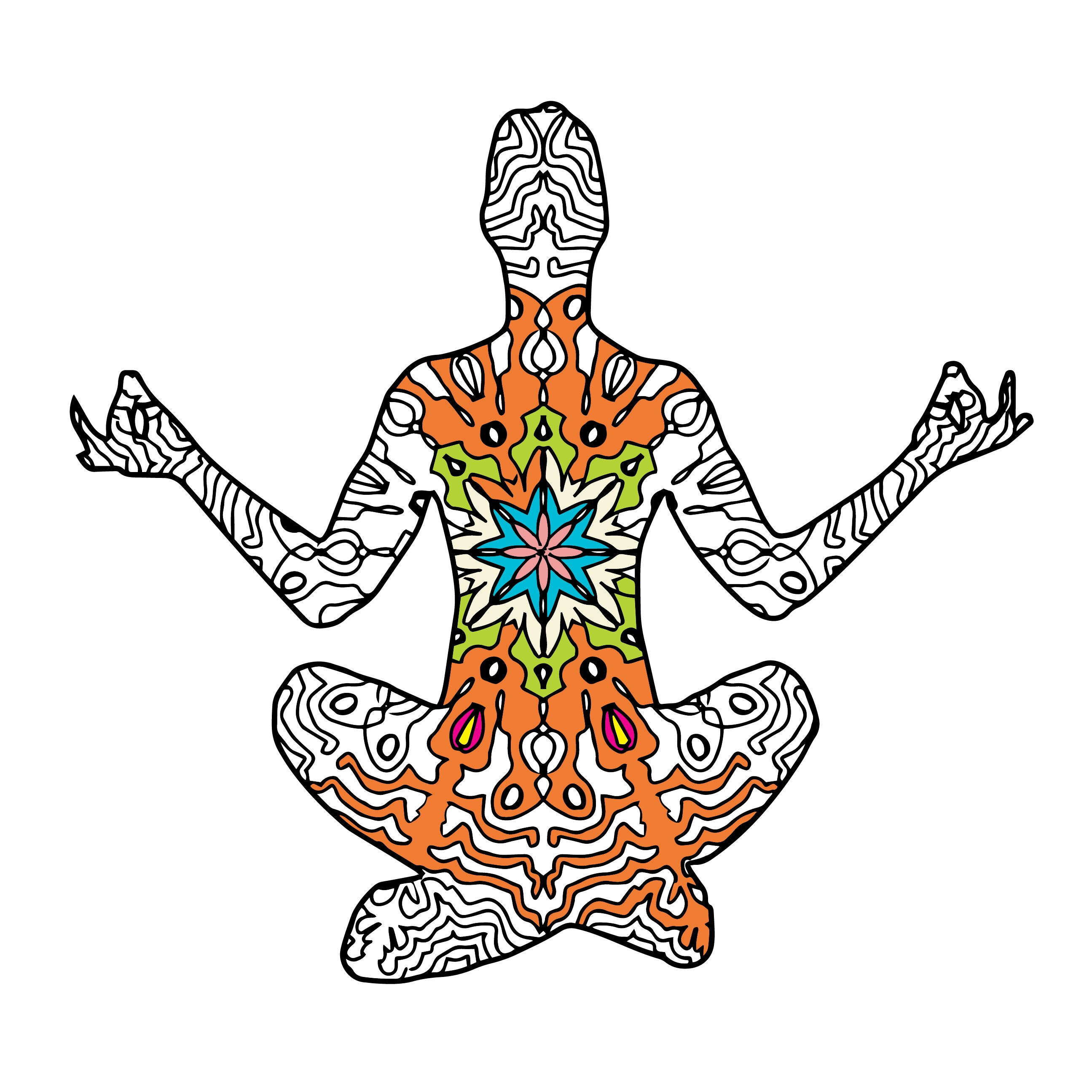 coloring pages yoga mandala printable diy mandalainstant etsy