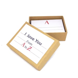 Regalo San Valentín, Aniversario de Papel, Te Amo, A a la Z, Tarjetas de Amor, Amor de San Valentín, Regalo de San Valentín para él, Tarjeta de San Valentín, Amor
