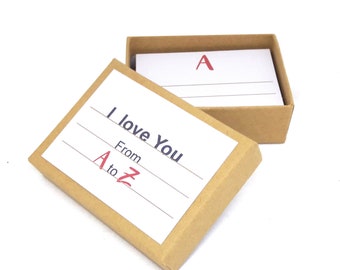 Valentine's Gift, Paper Anniversary, I Love You, A to Z, Love Cards, Valentine's love, Valentine's day gift for him, Valentine's Card, Love