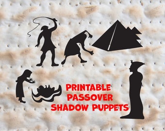 Printable  Passover Shadow Puppets, Instant Download, Ten Plagues, Haggadah, ShadowTheater, Passover Gift For Kids, Passover DIY, Jewish