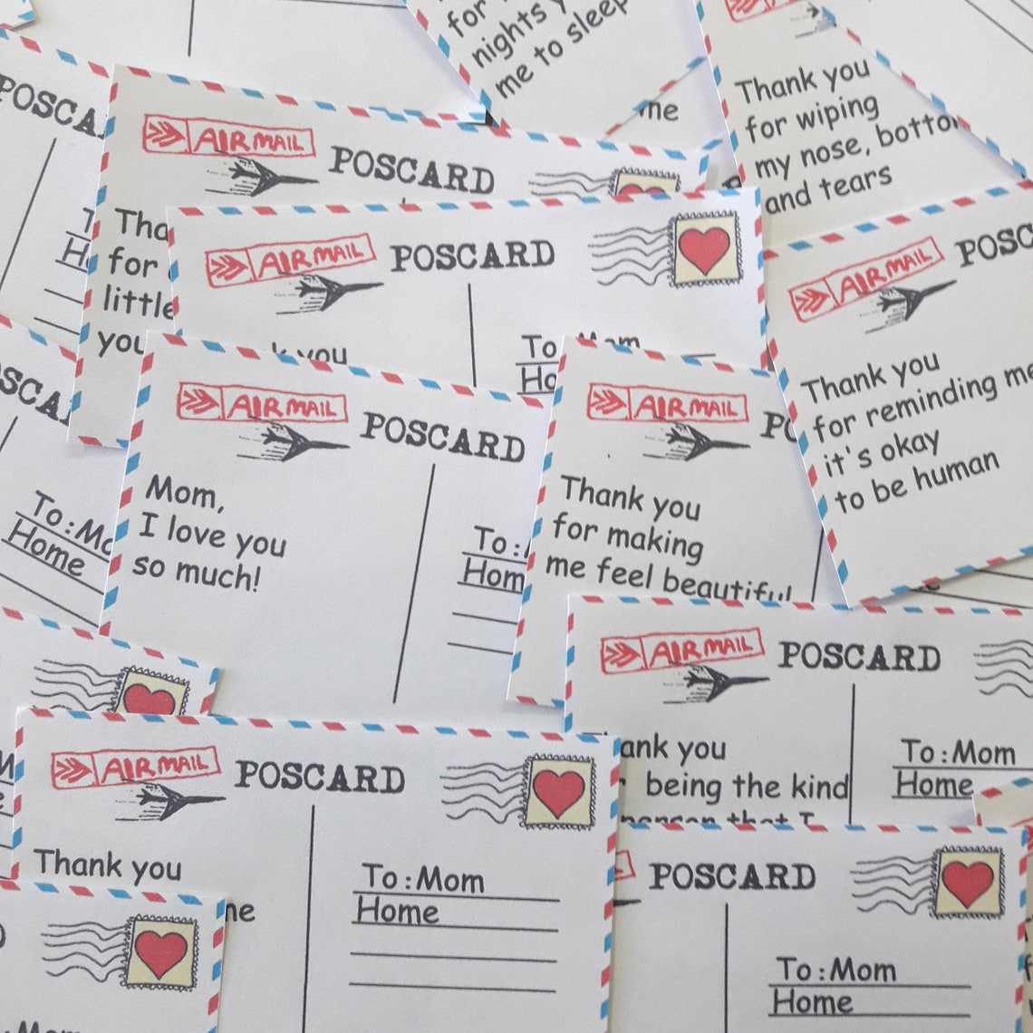 Thank You Mom DIY Printablethank You Cardsmothers Day - Etsy Israel