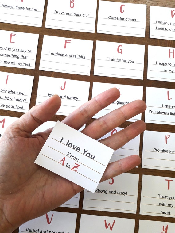 I Love You Card A to Z Digital Template Editable & Etsy
