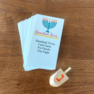 Chanukka-Spiel, 53 Trivia-Karten, Familienspiel, sofortiger Download, druckbares Spiel, Lernspiel, Chanukka-Aktivität, druckbar und bearbeitbar