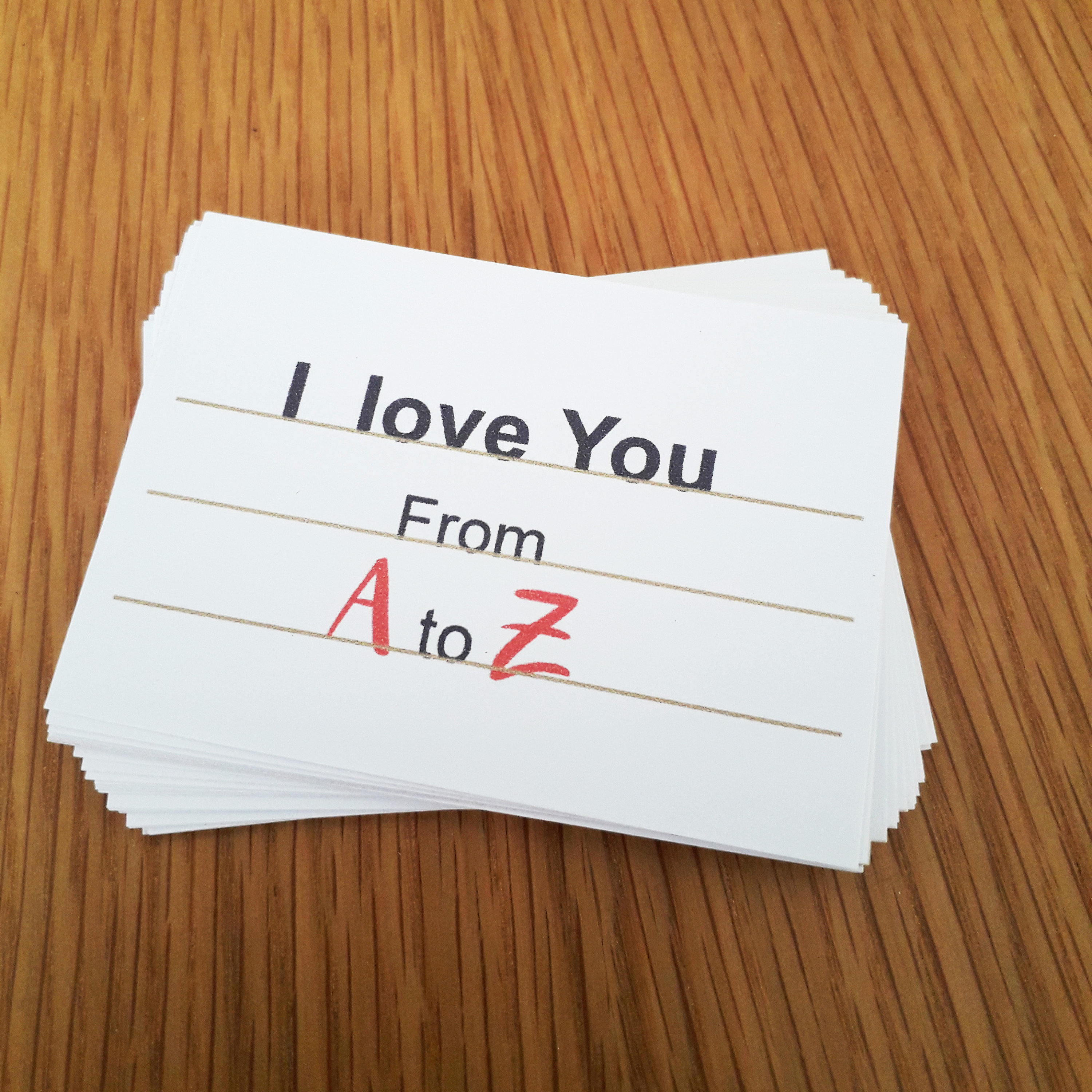 I Love You Card, A to Z, Digital Template , Editable I Love You Card, A to Z, Digital Template , Editable