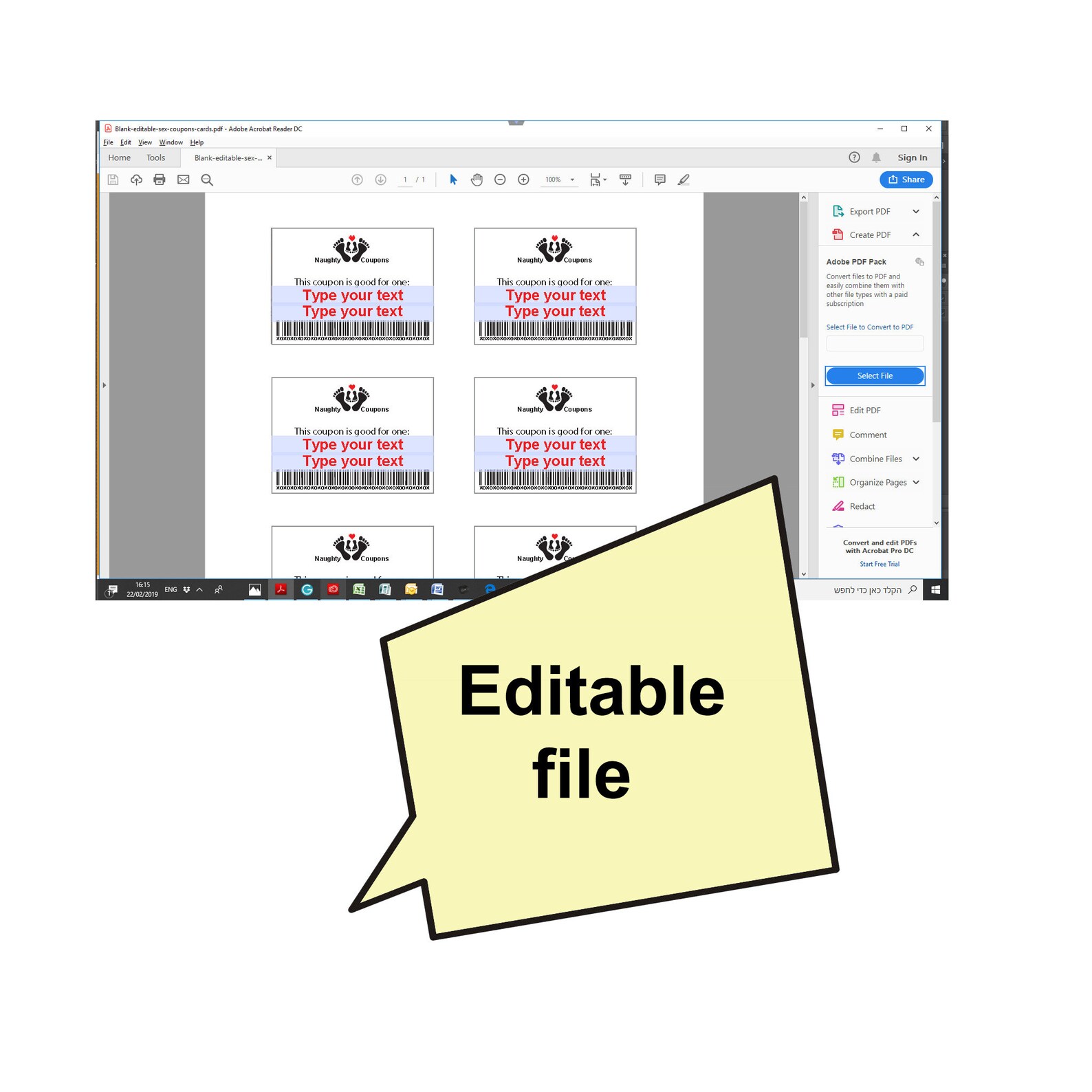 Editable Sex Coupons Naughty Printable Instant Download - Etsy