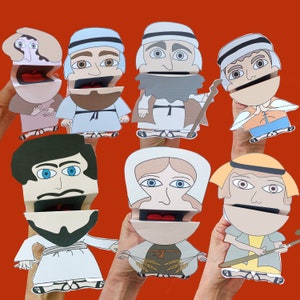 Printable Book of Ruth Puppets, Instant Download, Shavuot Download, Puppet Templates, Shavuot Gift For Kids, DIY, Jewish, Bible Puppets