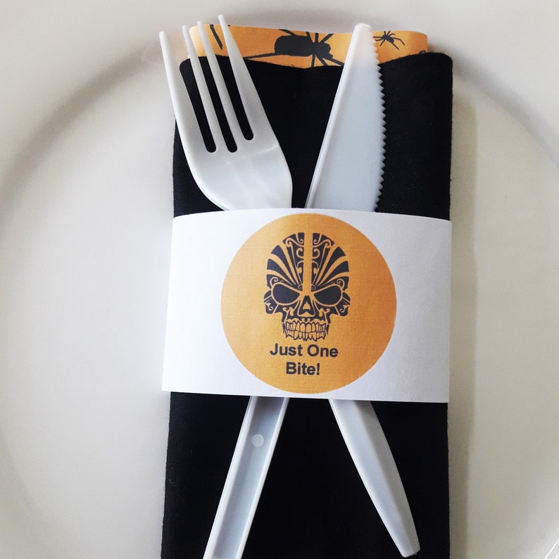 Halloween Napkin Wrappers Printable Party Editable Etsy