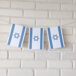 Printable Israel Flag, Vertical Flag, Horizontal Flag, PDF File, Instant Download, Yom Haatzmaut Banner Decoration, Israel Independence Day