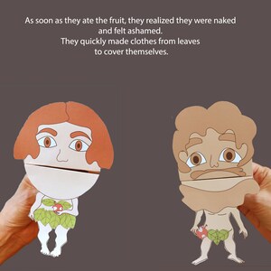 Adam and Eve Bible Story Printable Open Mouth Puppets for Kids, the ...