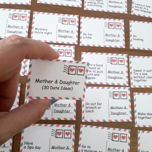 Mother Daughter Date Ideas, Printable, Editable , Mothers Day Gift, Mothers Birthday Gift ...