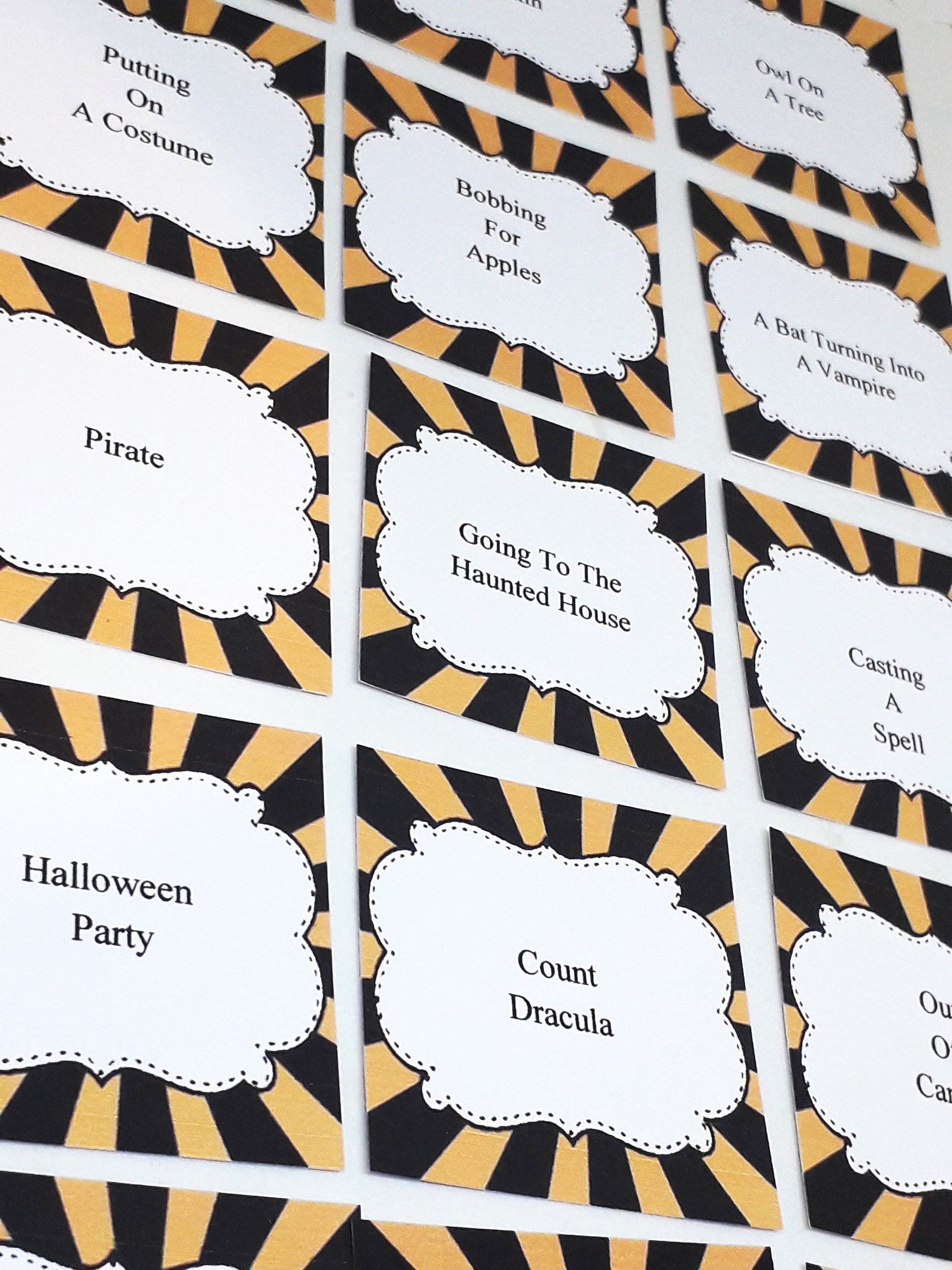 Halloween Charades 48 Cards Printable Editable Instant | Etsy UK