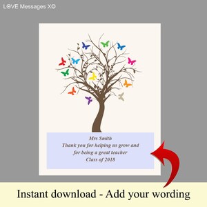 Teacher appreciation gift, Instant download - Add your wording