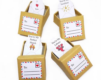 Tiny Love Note,  Love Quote, Tiny Gift, Cheer Up Box, Valentine For Him From Her, Paper Gift Men, Husband Love Cards,  Miss You Gift