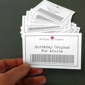 Birthday Coupons For Adults, 39 Printable Coupons, Diy Gift, Instant Download, Wife Birthday Gift, Husband Birthday Gift,Adult Birthday Gift