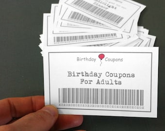 Birthday Coupons For Adults, 39 Printable Coupons, Diy Gift, Instant Download, Wife Birthday Gift, Husband Birthday Gift,Adult Birthday Gift