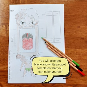 Adam and Eve Bible Story Printable Open Mouth Puppets for Kids, the ...