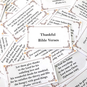 36 Thankful Bible Verse Cards, Instant Download, Thanksgiving ...