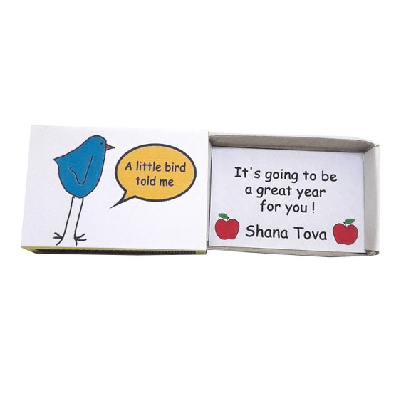 Shana Tova Karte Kleiner Vogel Sagte Mir Matchbox Karte Etsy
