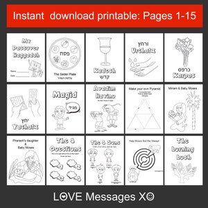 Printable Passover Haggadah for Kids 25 Pages Instant Download PDF