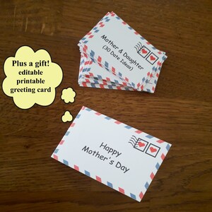 Printable mother and daughter date ideas plus a tiny greeting card