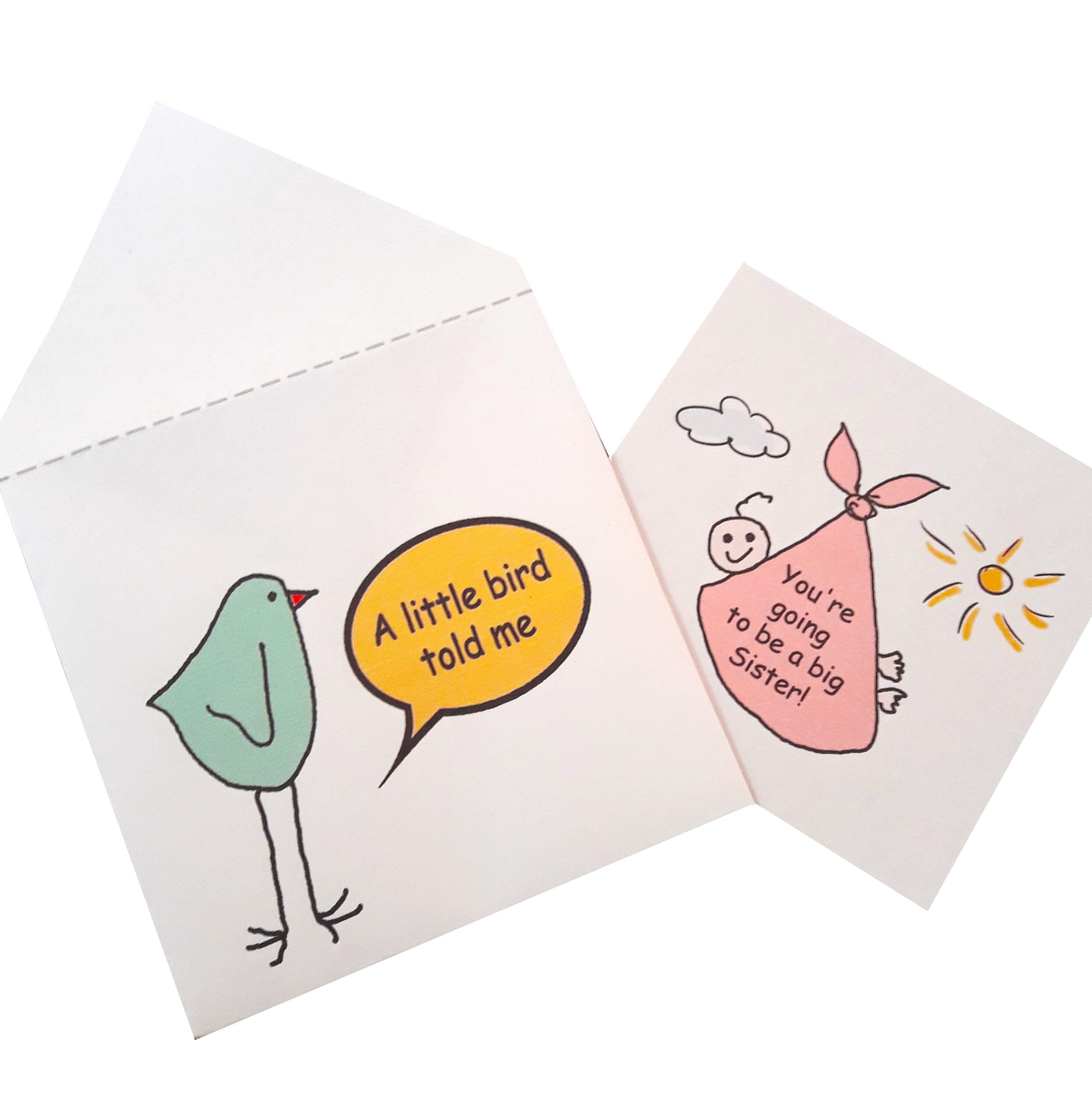 Big Sister To Be Printable Digital Card Baby Announcement | Etsy