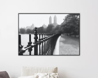 New York Print, Central Park Print, Black and White Art, Travel Print, Digital Download, Minimal Art, Printable Art, Modern Gallery Wall Art